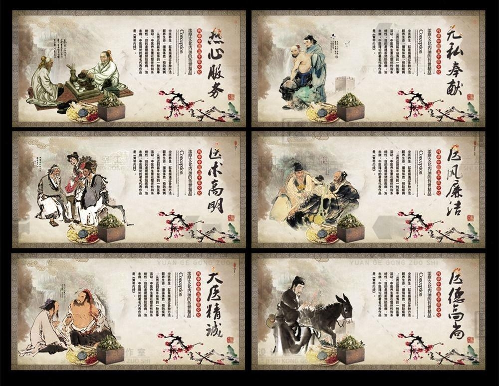 中医养生文化展板套图海报热心服务无私奉献医风廉洁医德高尚