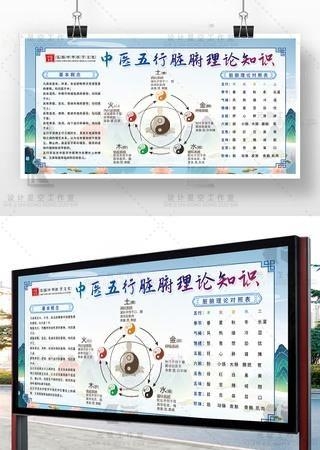 中医健康保健知识五行脏腑理论知识展板宣传栏