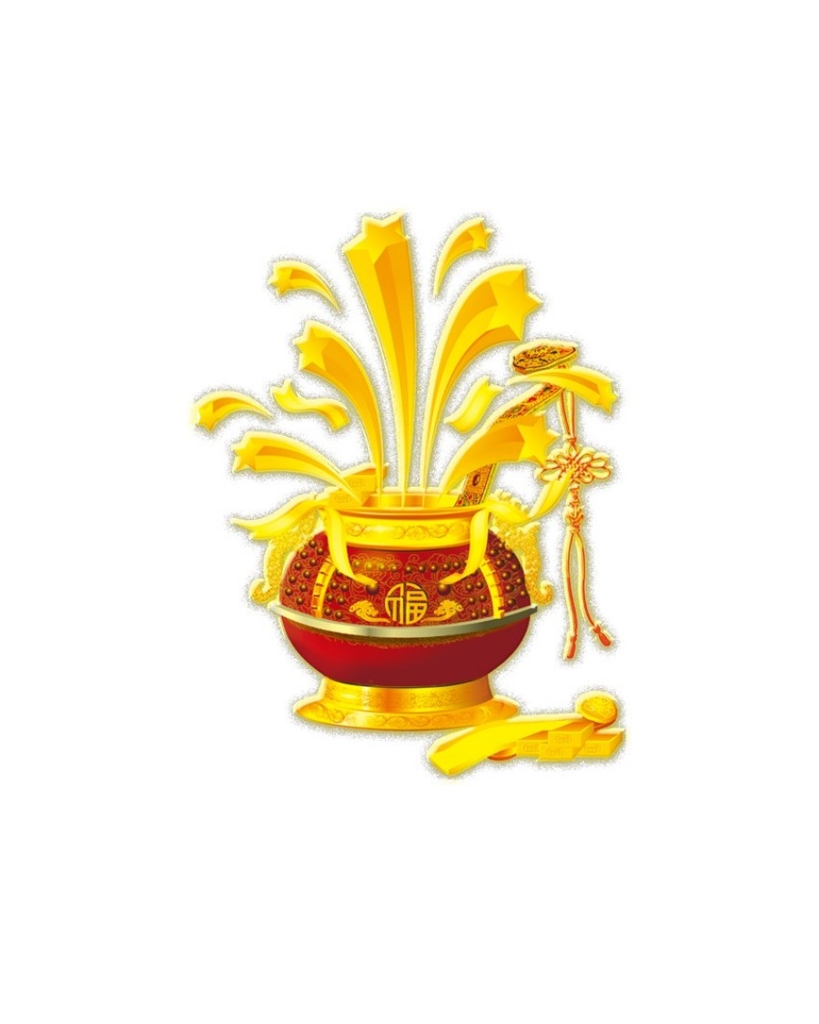 手绘聚宝盆插画元素 (19)