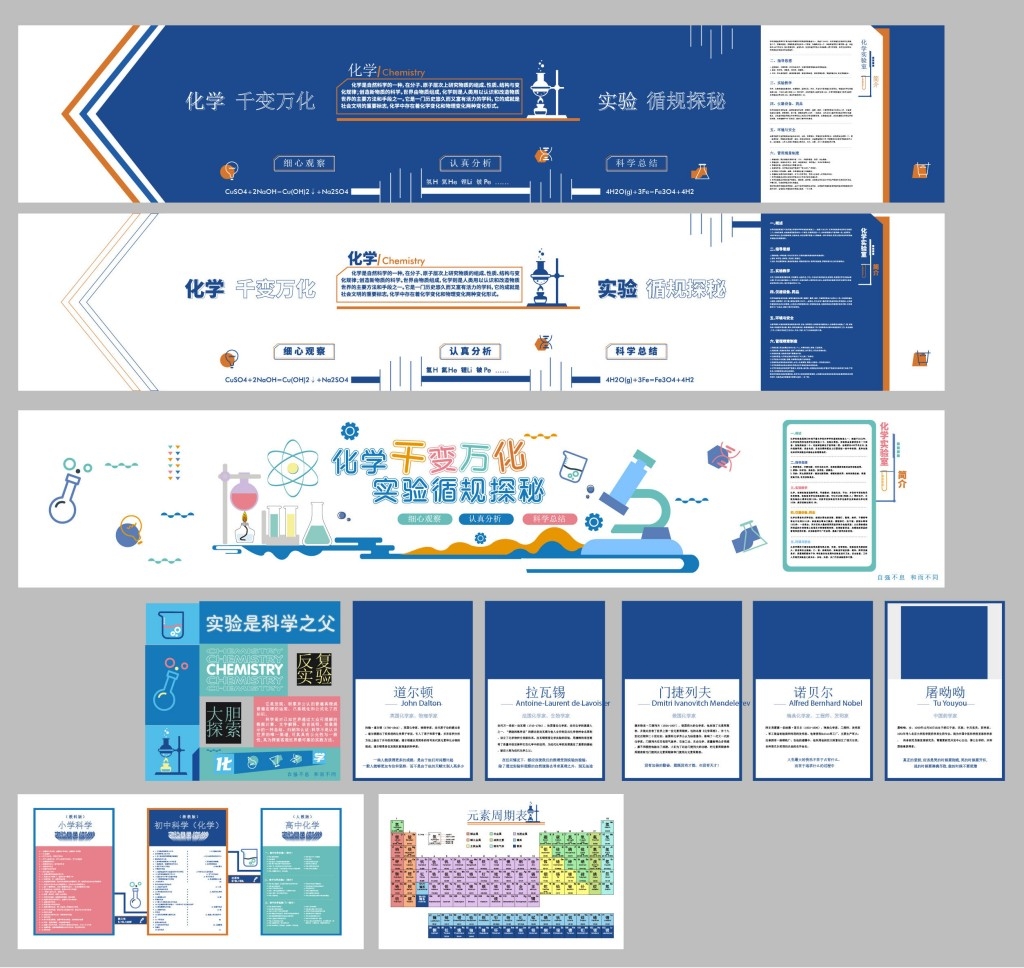 学校校园化学实验室全套文化墙展厅品牌墙