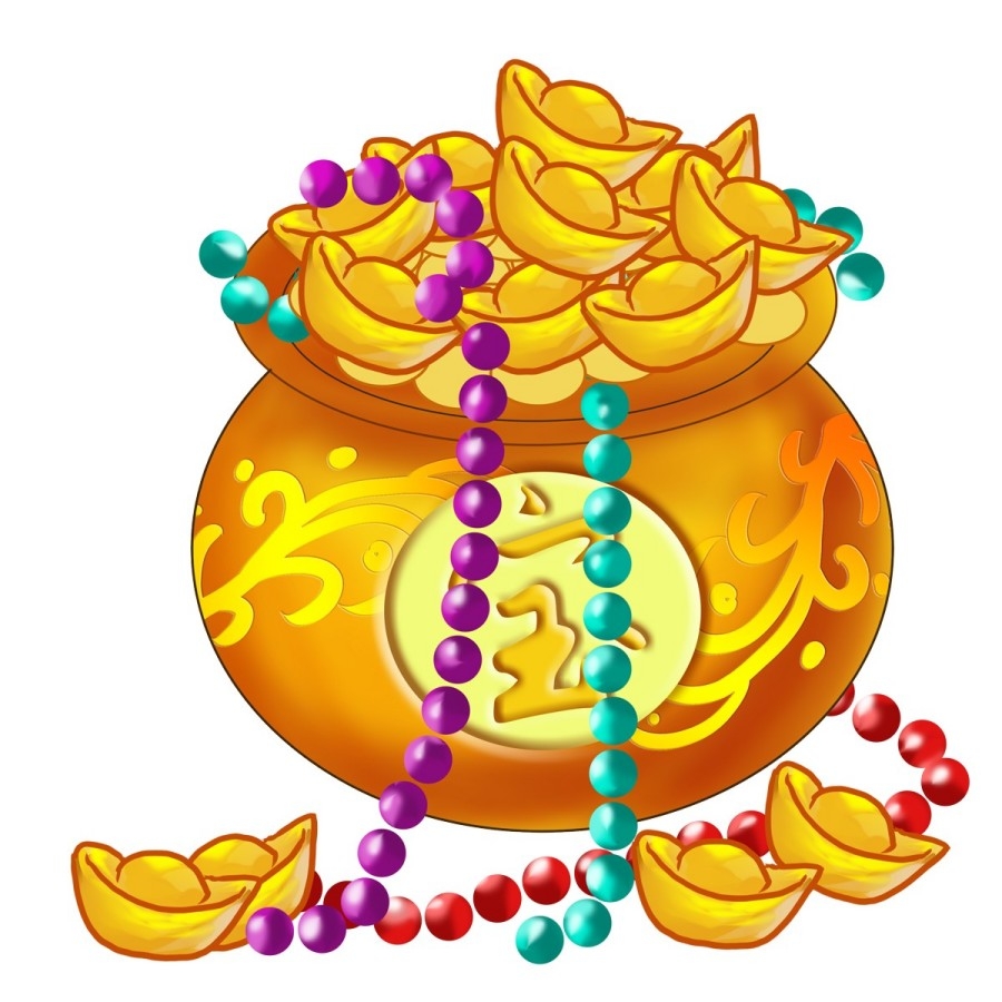 手绘聚宝盆插画元素 (9)