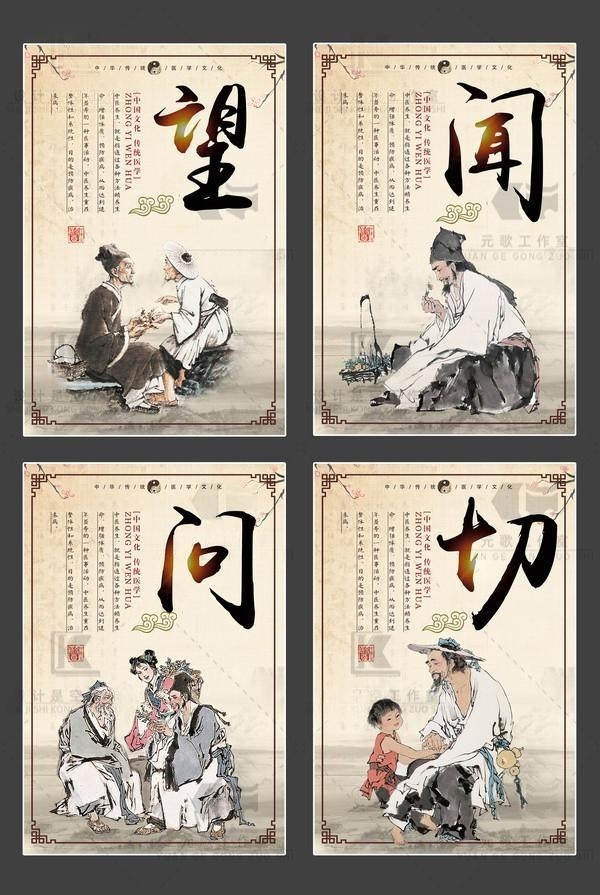 中医养生望闻问切挂画海报