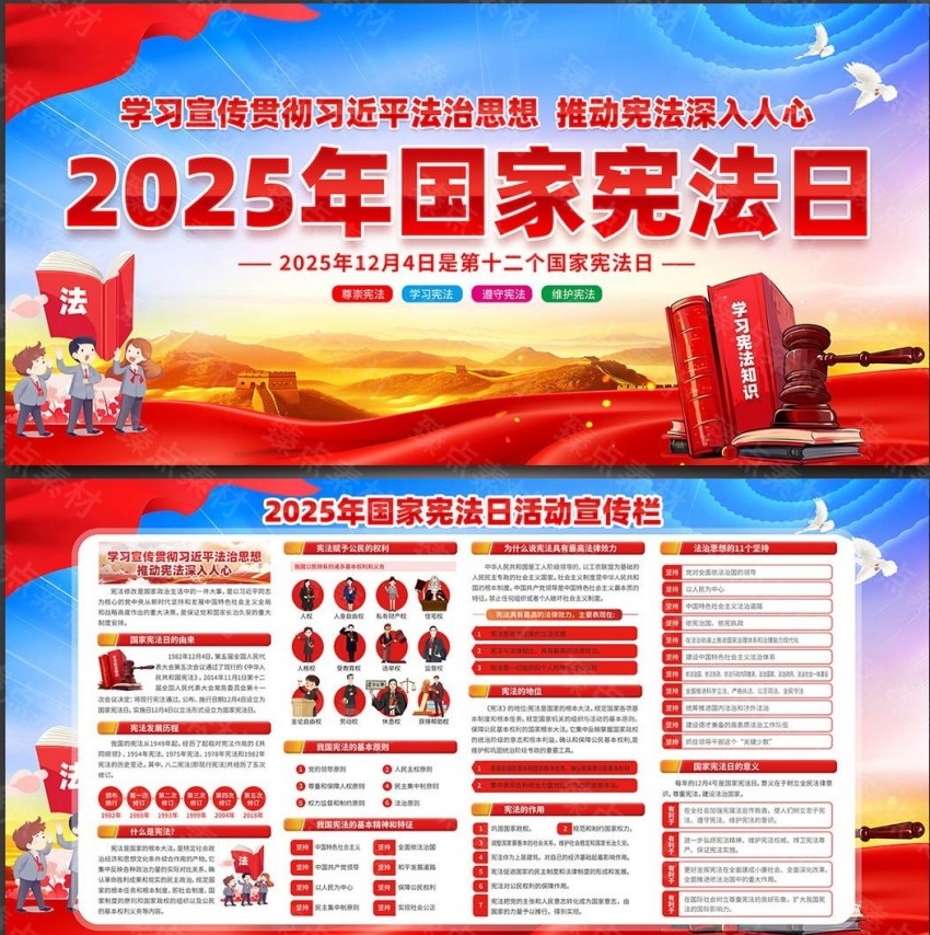 2025年国家宪法日宪法宣传周展板宣传栏 (3)
