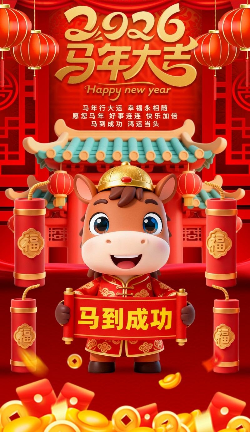 2026年马年新年春节新春海报