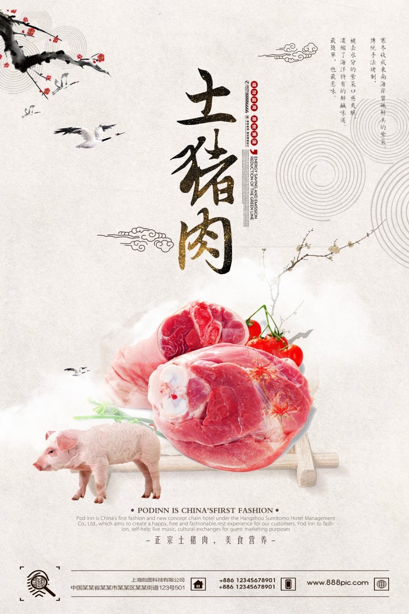 农家土猪肉宣传海报