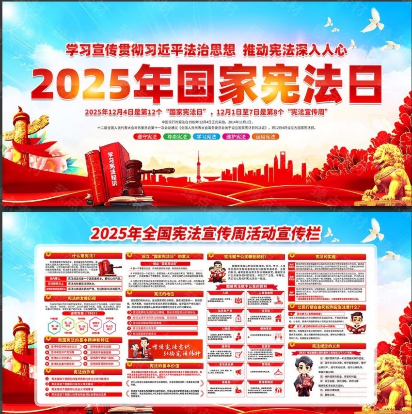 2025年国家宪法日宪法宣传周展板宣传栏