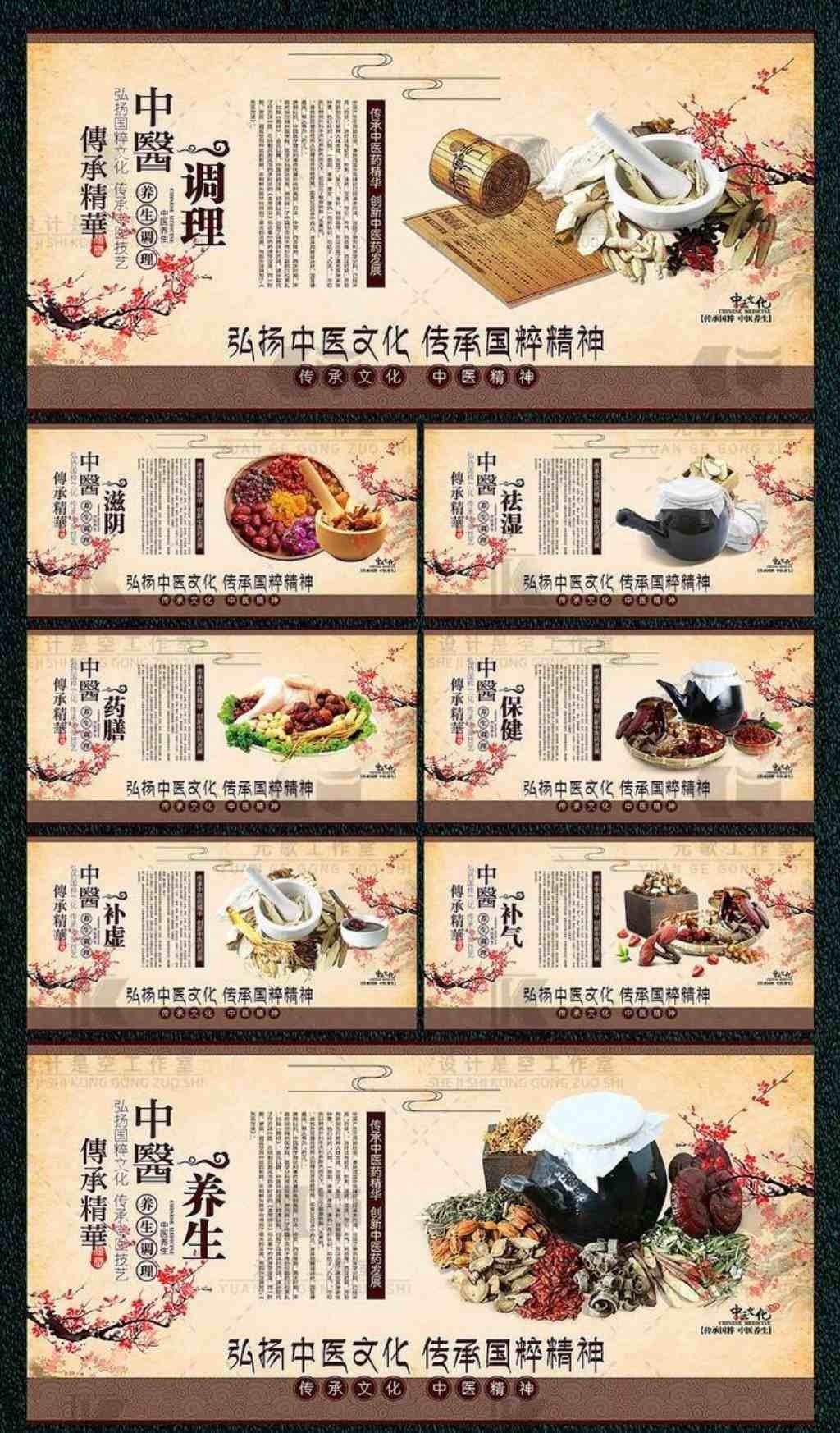 中医养生方法海报展板中医滋阴祛湿药膳补虚补气