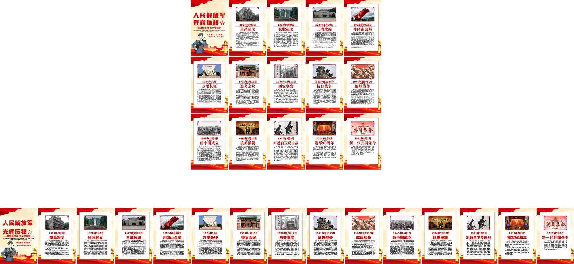 中国人民解放军光辉历程海报套图挂画
