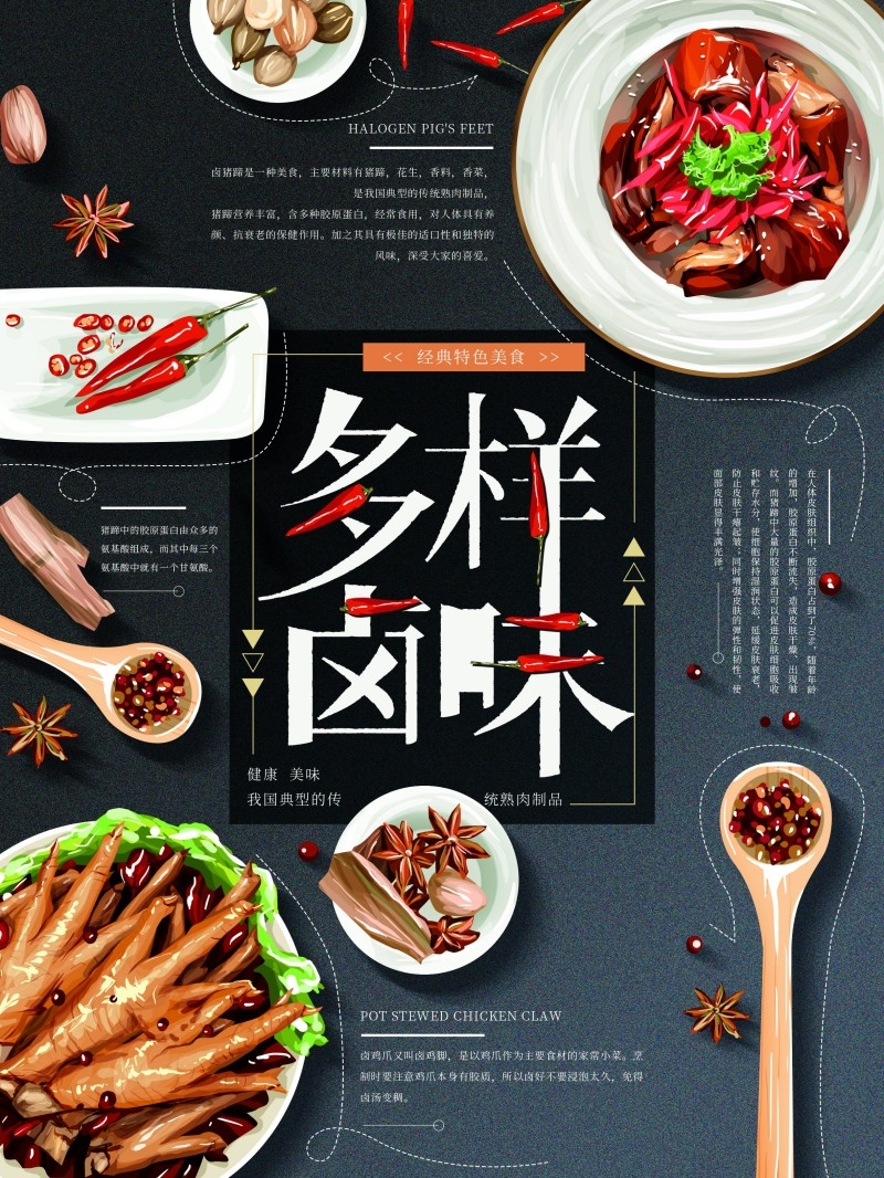 餐饮美食卤菜店卤味宣传促销海报