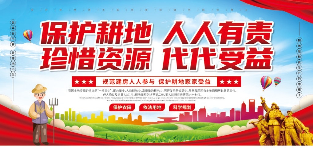 保护耕地合理利用土地展板标语宣传栏 (1)