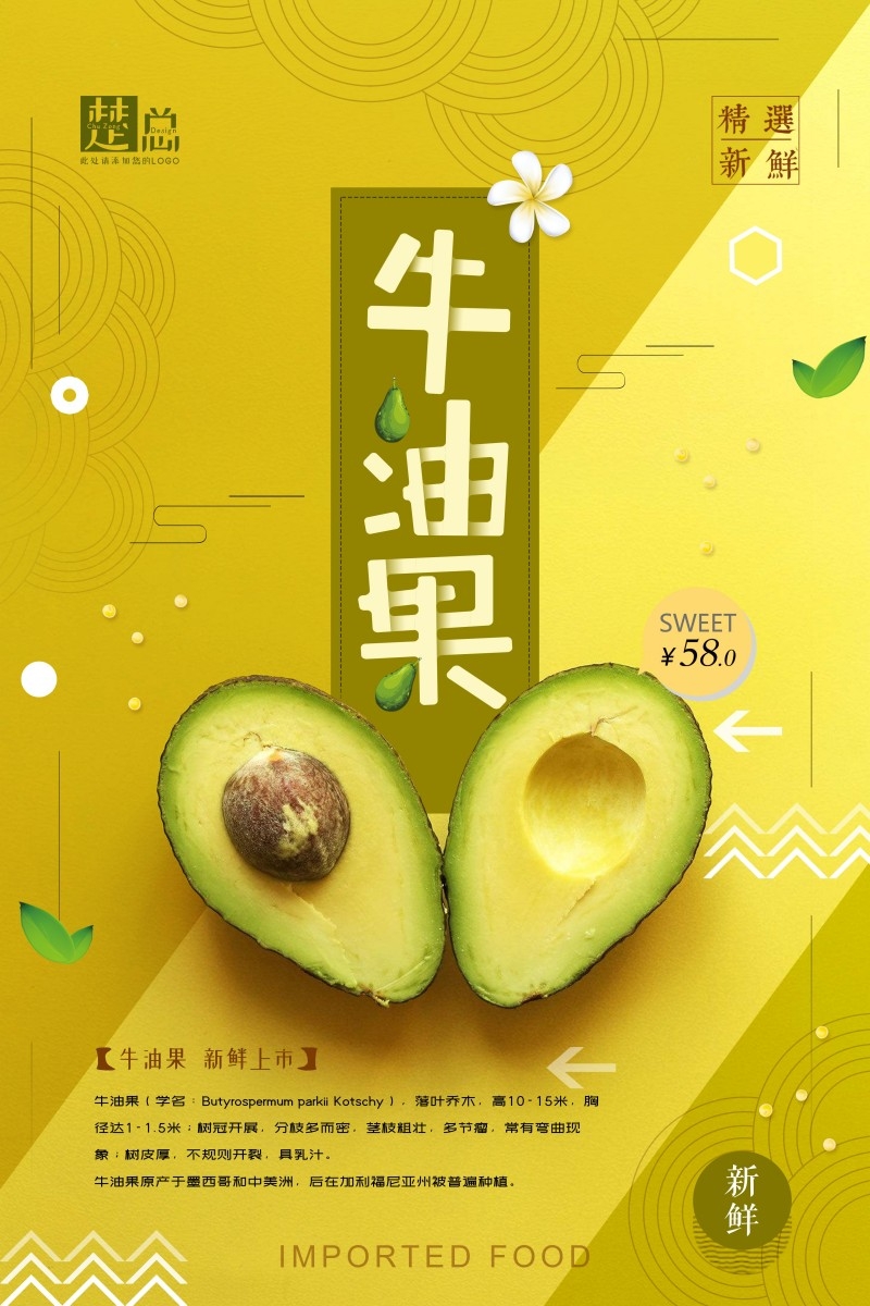 水果牛油果海报