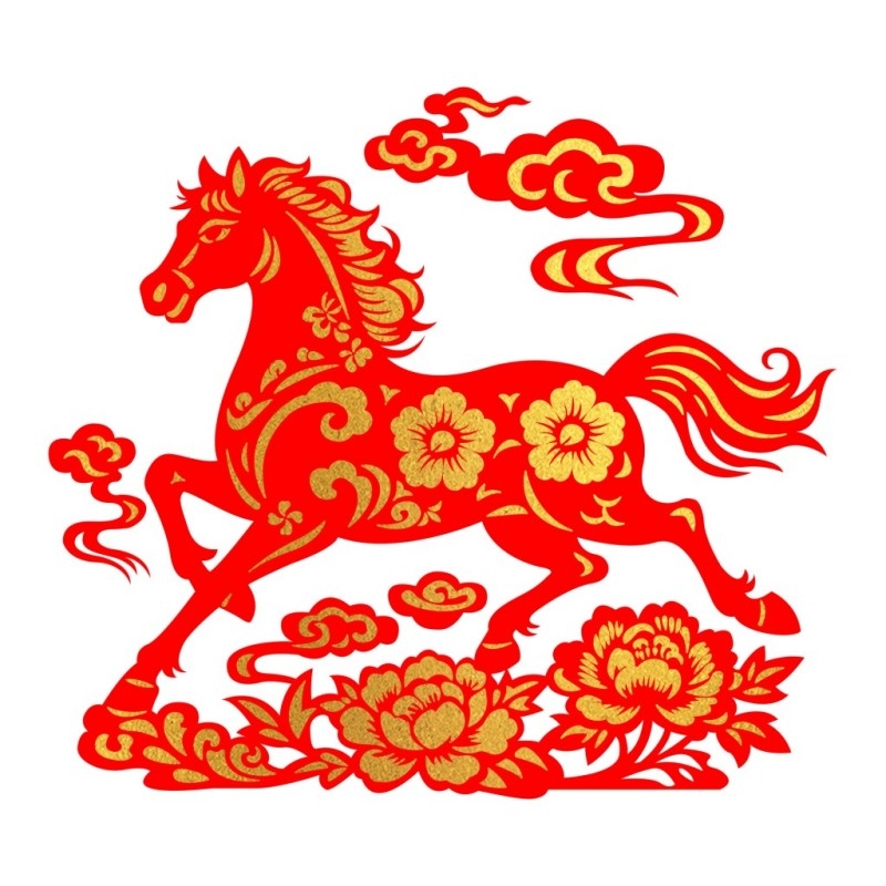 2026年马年春季新春玻璃贴门贴窗花