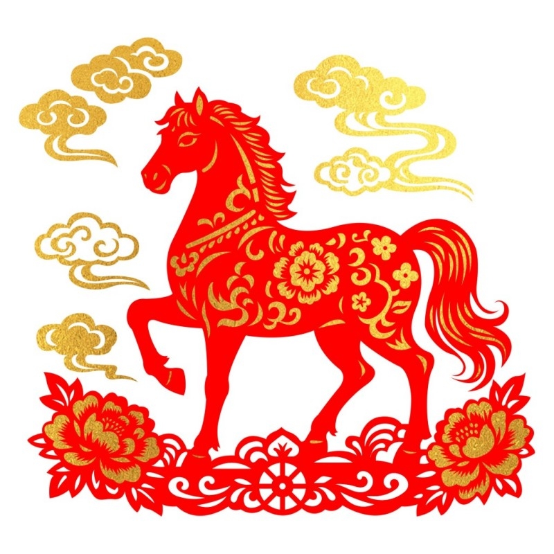 2026年马年春季新春玻璃贴门贴窗花