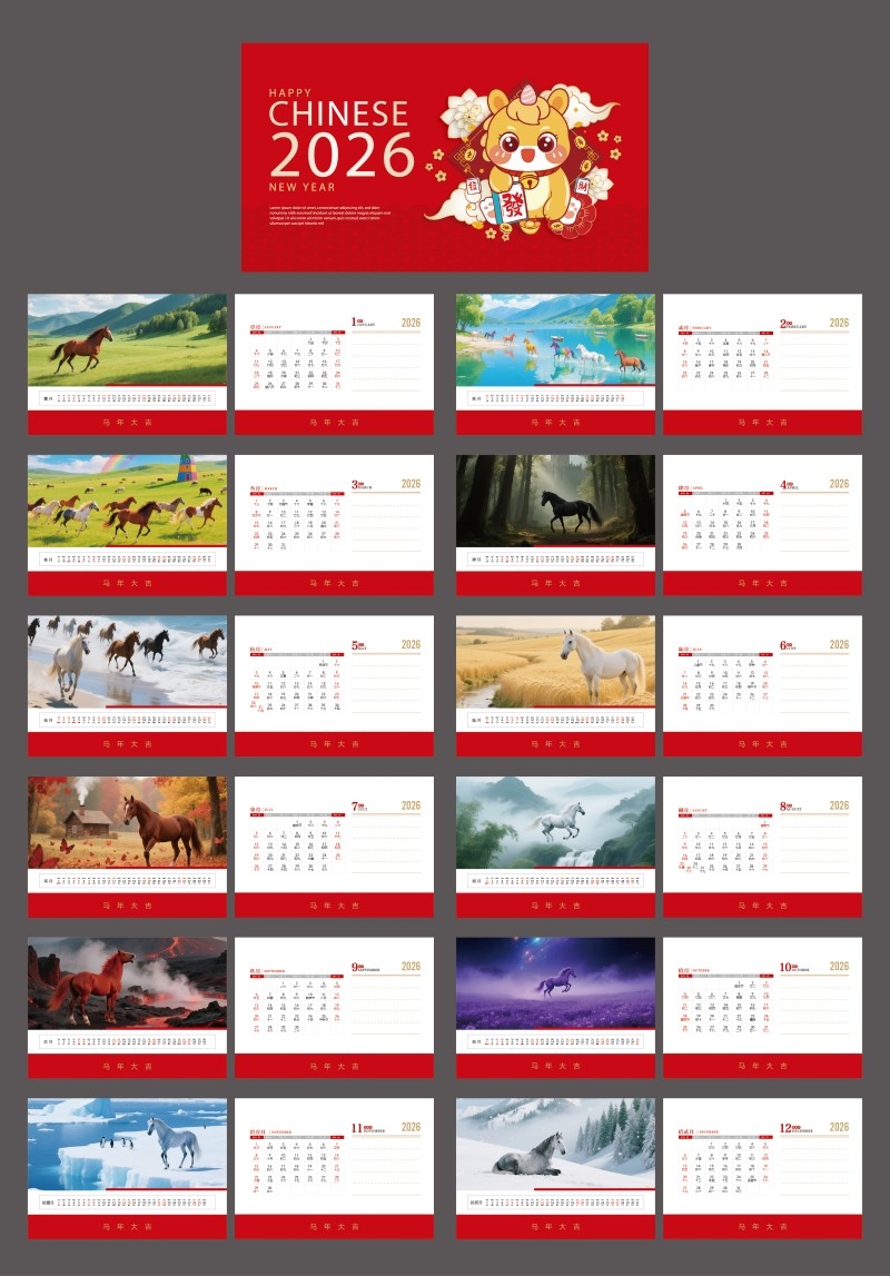 2026年马年台历8