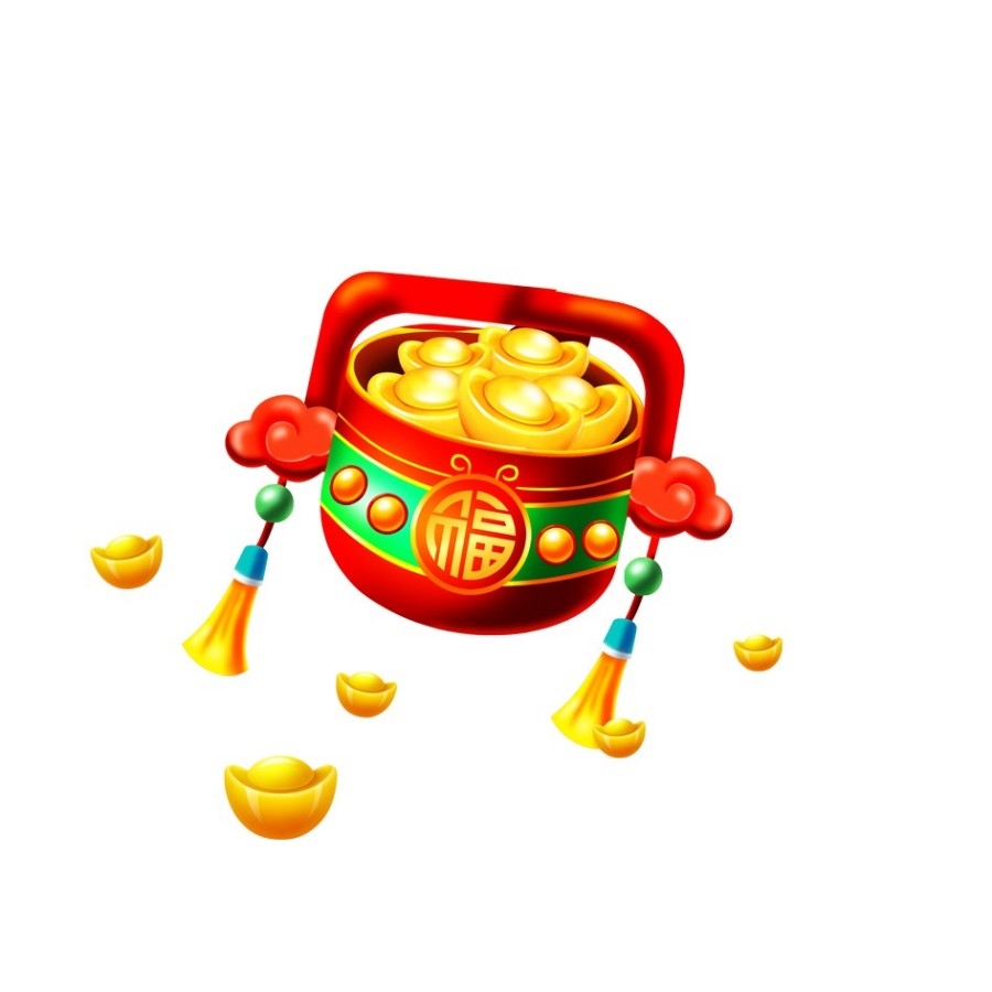 手绘聚宝盆插画元素 (12)