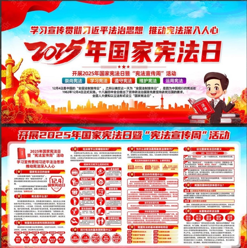 2025年国家宪法日宪法宣传周展板宣传栏 (6)