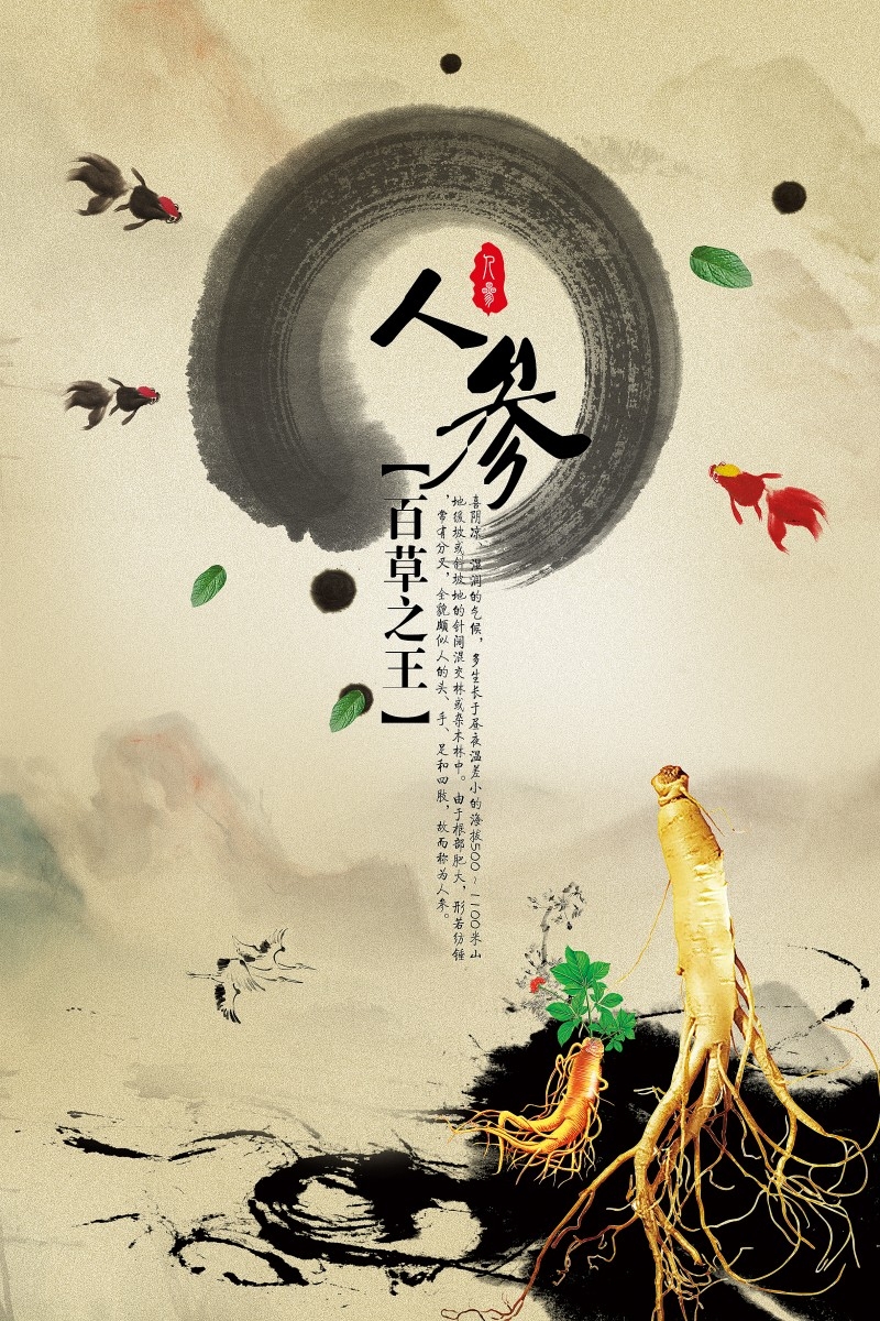 精品土特产人参海报