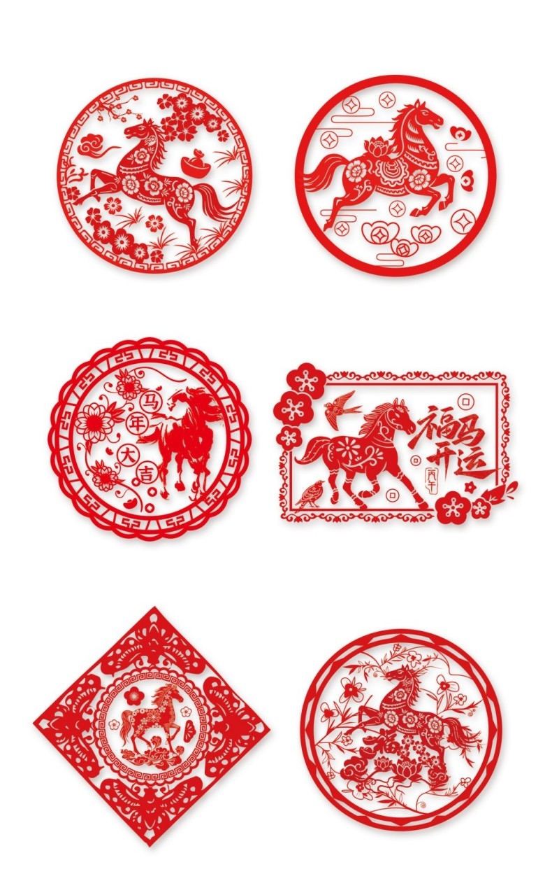 2026年马年春季新春玻璃贴门贴窗花