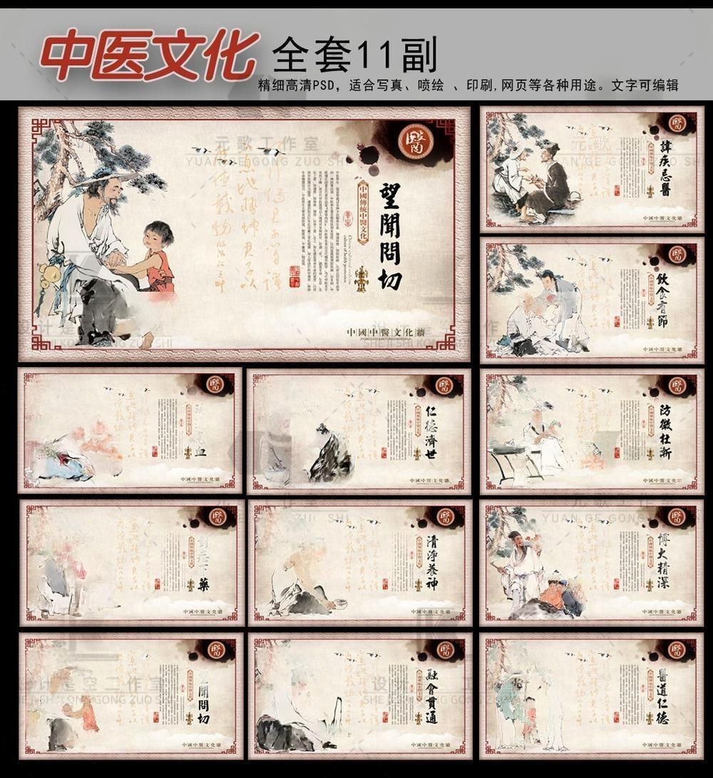 中医养生文化展板套图海报