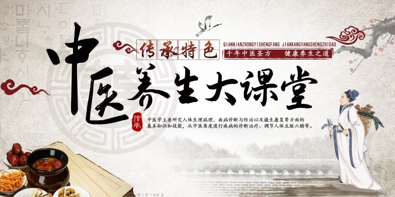 中医养生之道健康大课堂展板