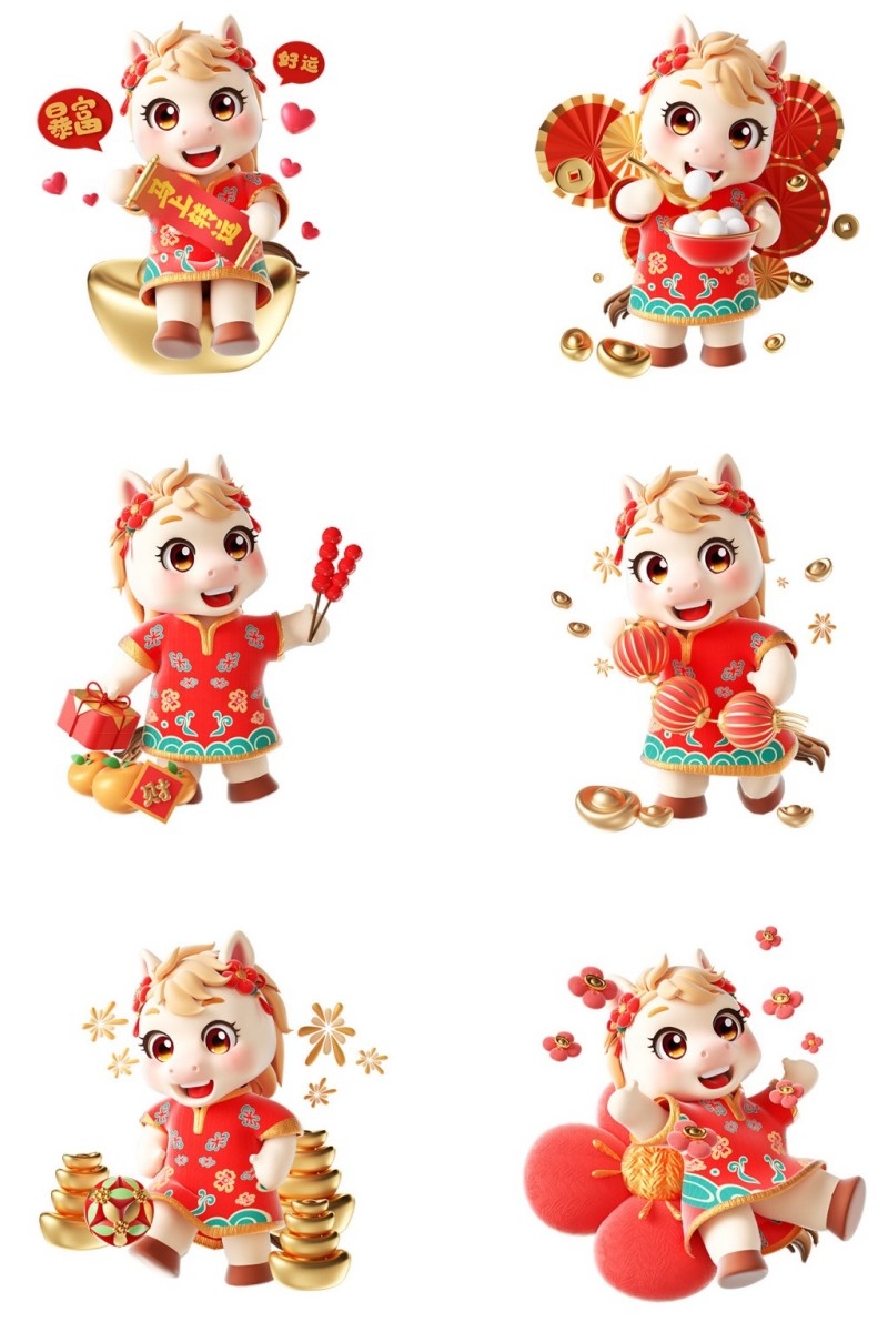 2026年马年春季新春玻璃贴门贴窗花