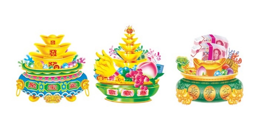 手绘聚宝盆插画元素 (17)