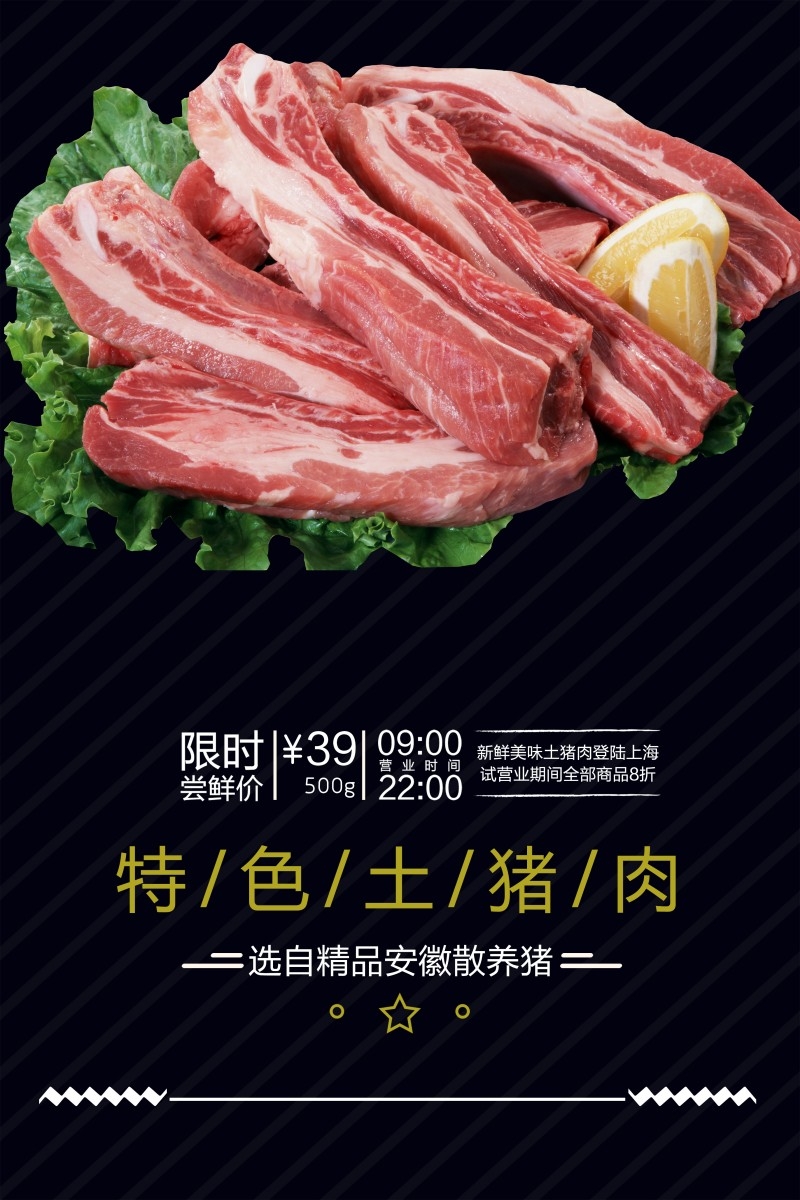 农家土猪肉宣传海报 (4)