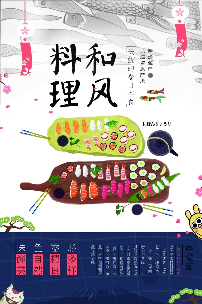 餐饮美食和风料理宣传海报