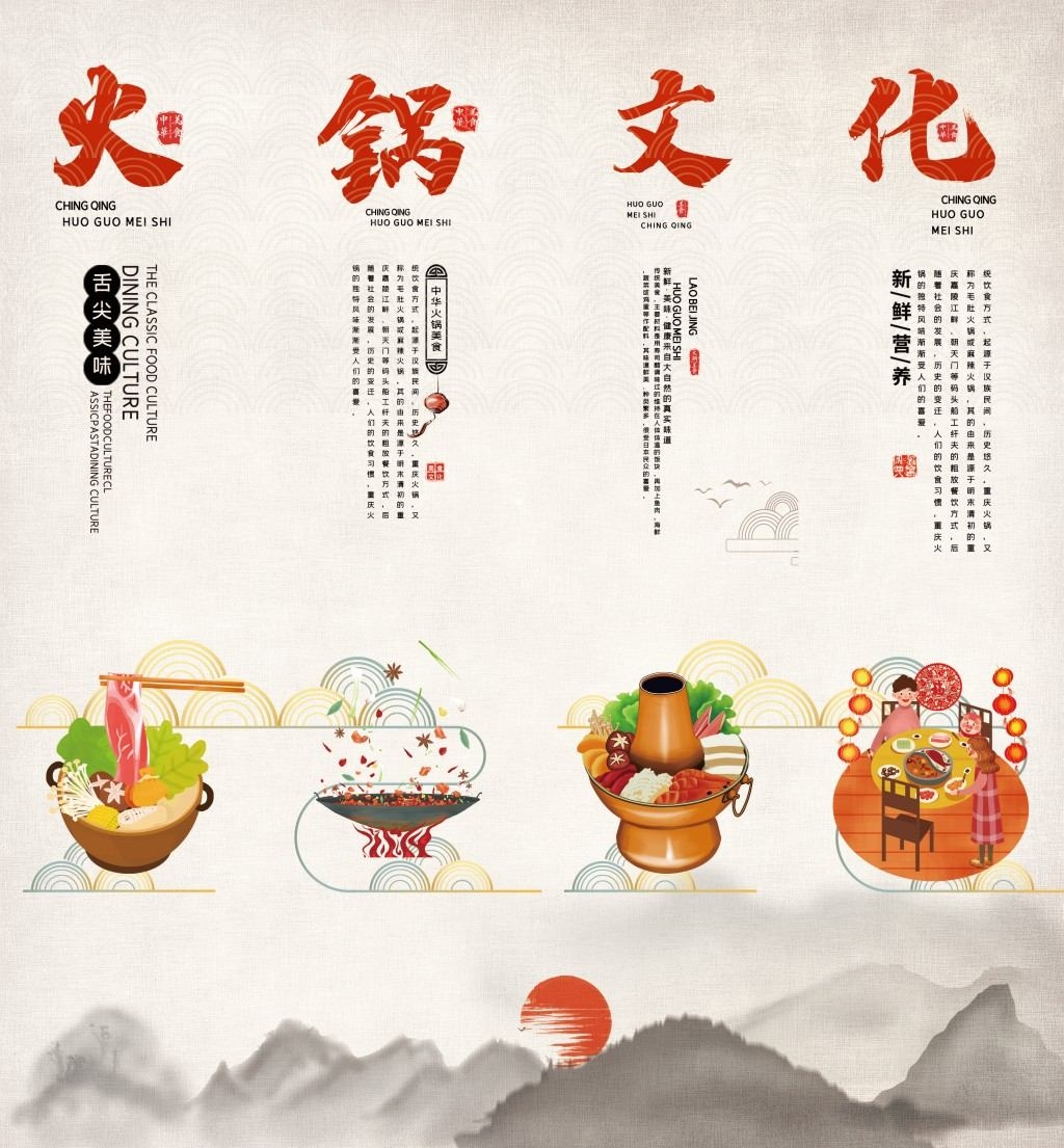 火锅店挂画文化墙