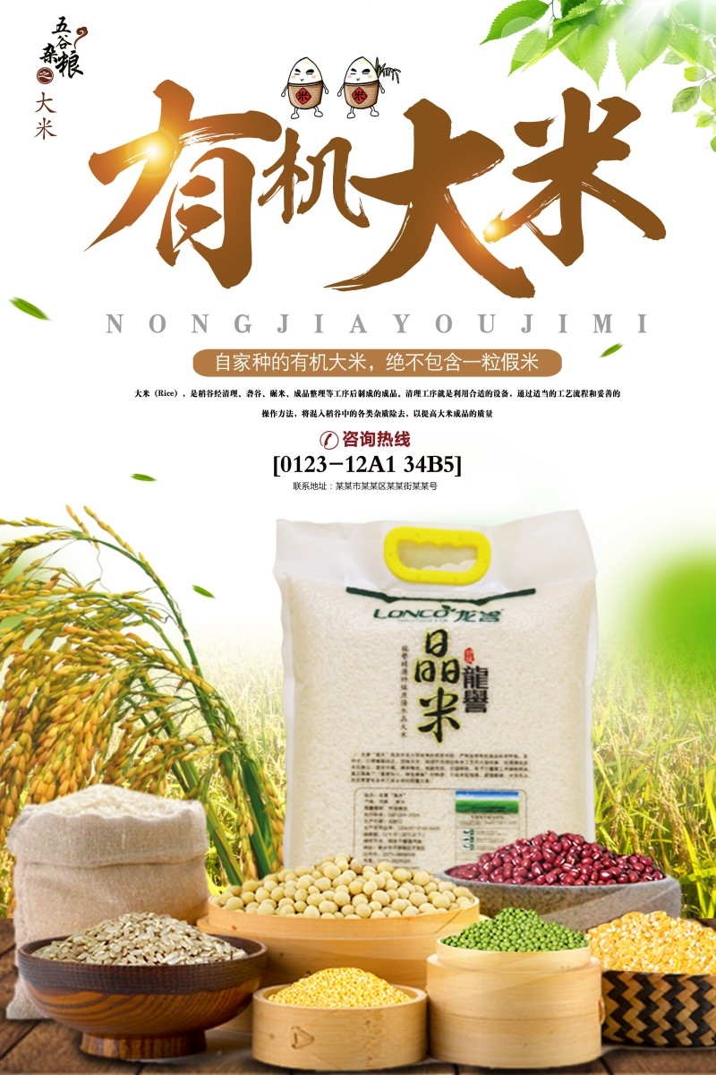 有机大米宣传海报