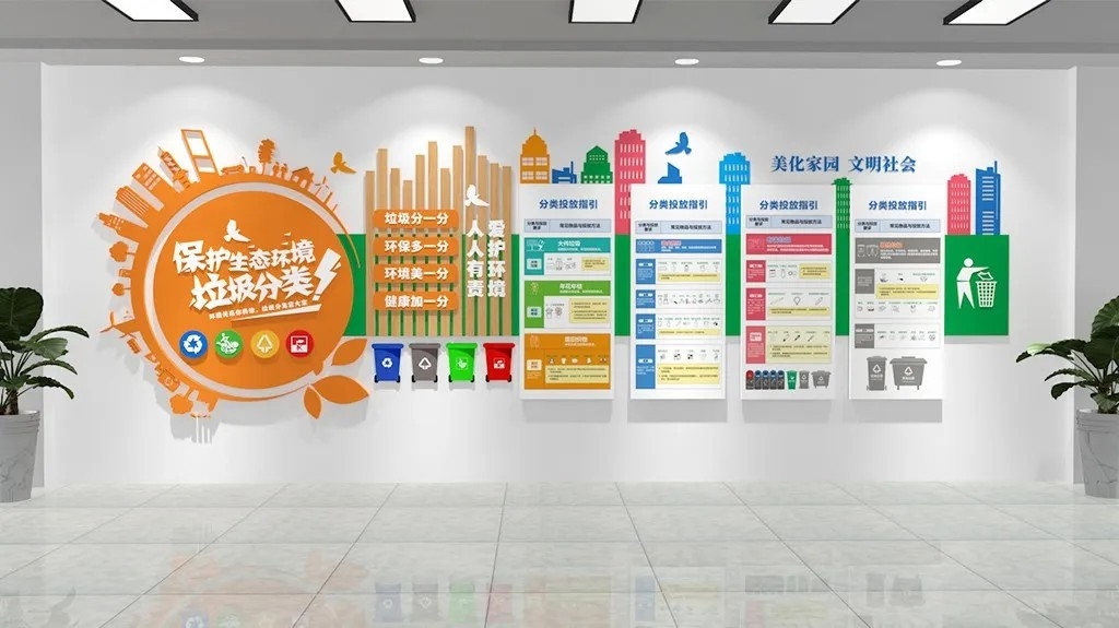 保护环境垃圾分类环保文化墙