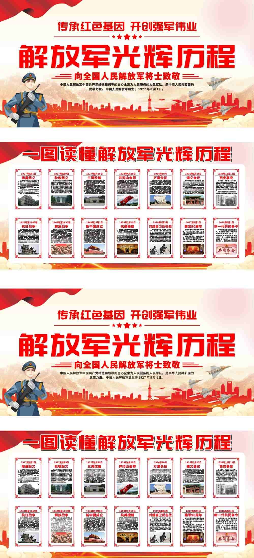 中国人民解放军光辉历程展板宣传栏 (1)