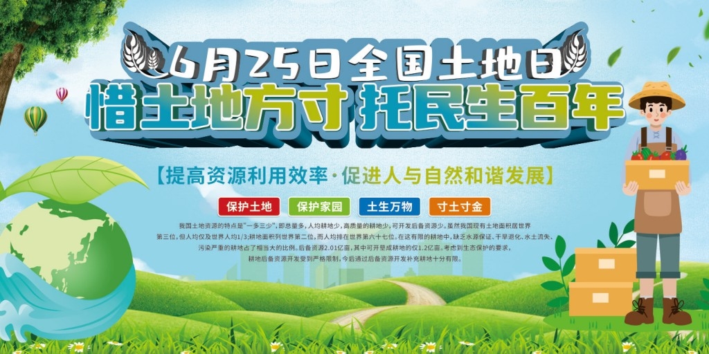 625全国土地日保护耕地合理利用土地展板标语宣传栏 (1)