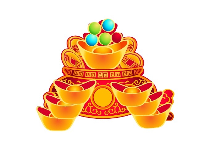 手绘聚宝盆插画元素 (5)