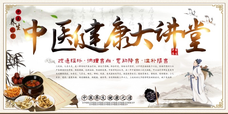 中医养生之道健康大讲堂展板
