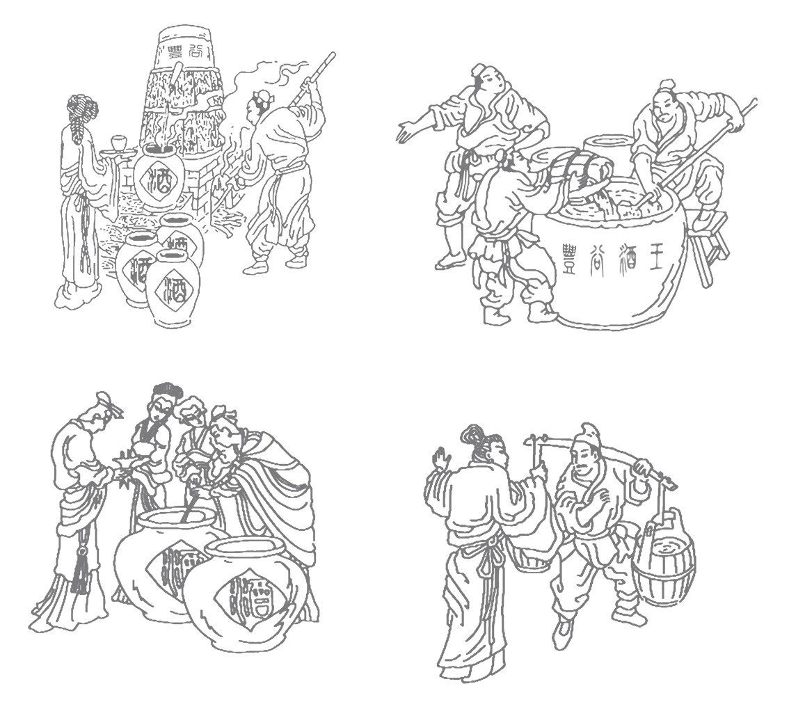 酿酒线稿元素