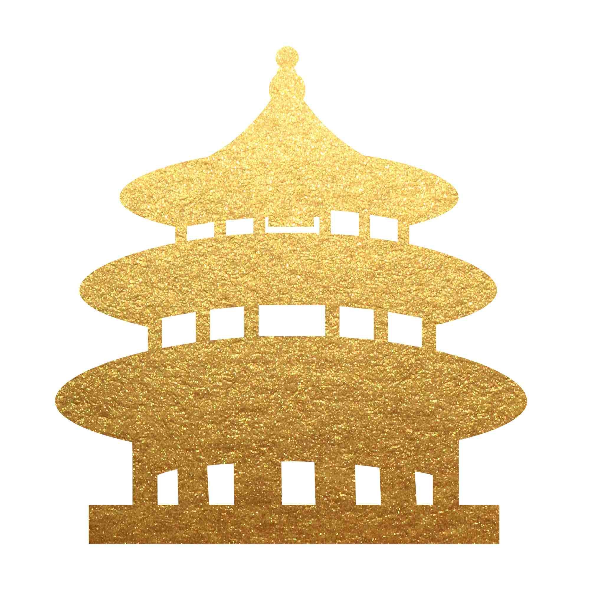 天坛剪影线稿免抠矢量素材