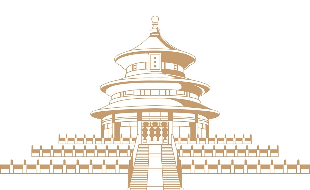 天坛剪影线稿免抠矢量素材 (19)
