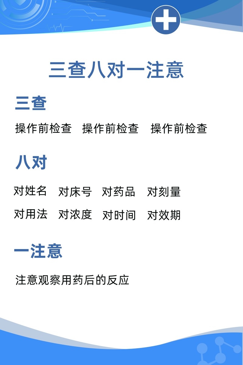 诊所医院三查八对一注意制度牌