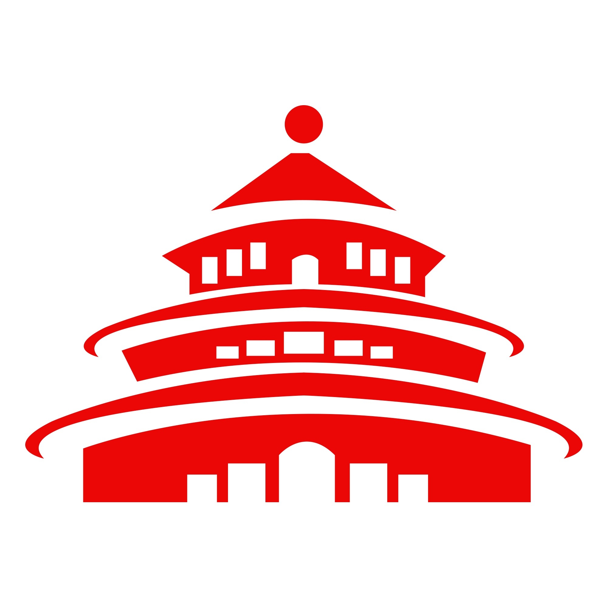 天坛剪影线稿免抠矢量素材