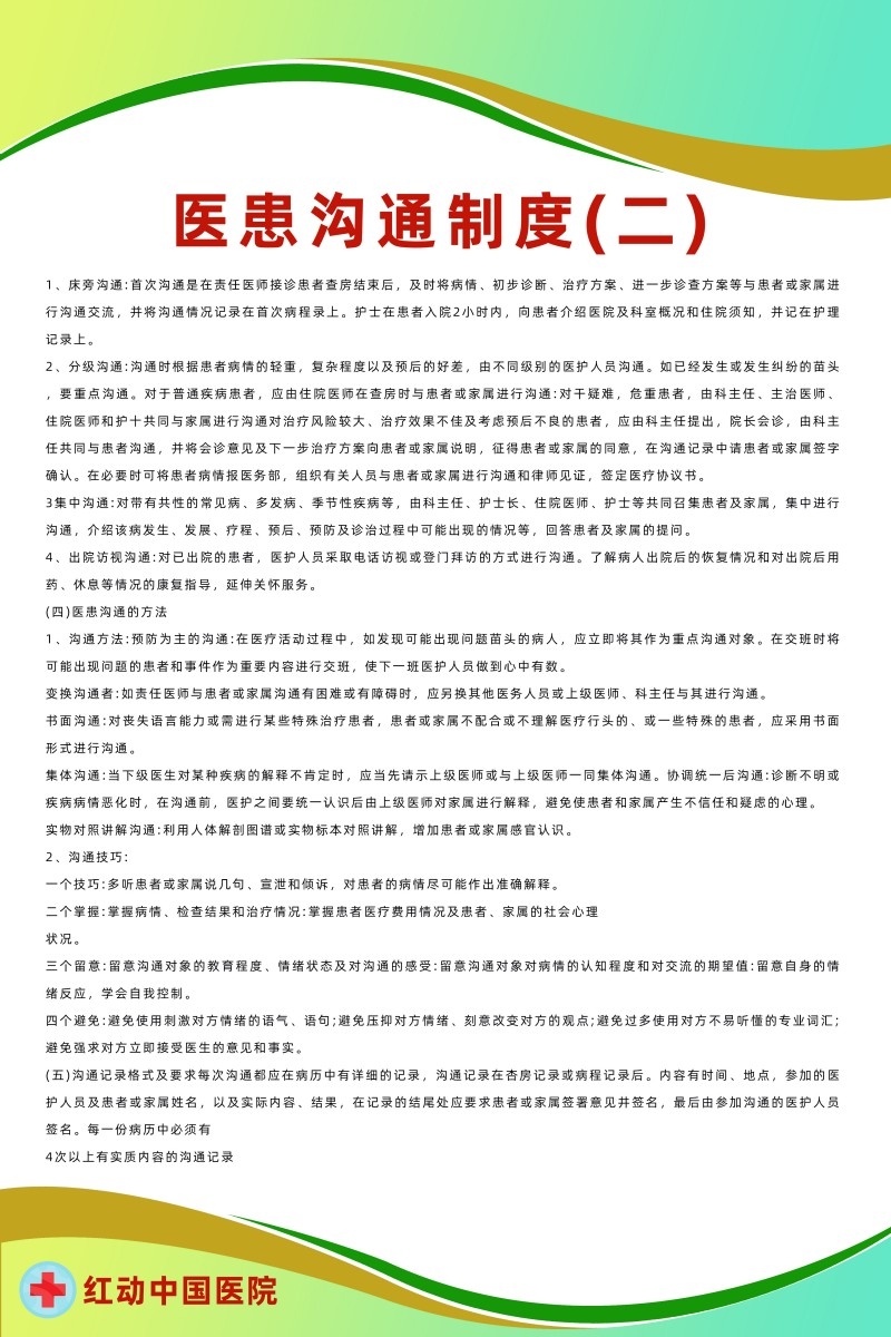 诊所医院医患沟通制度制度牌