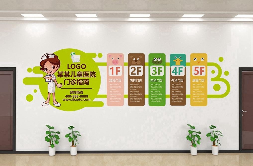儿童医院门诊楼层导引指南文化墙