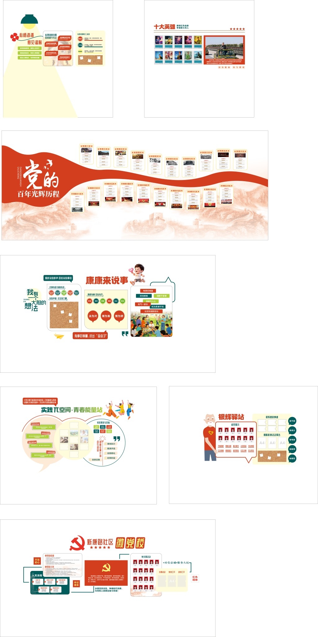 社区青春能量站展厅文化墙