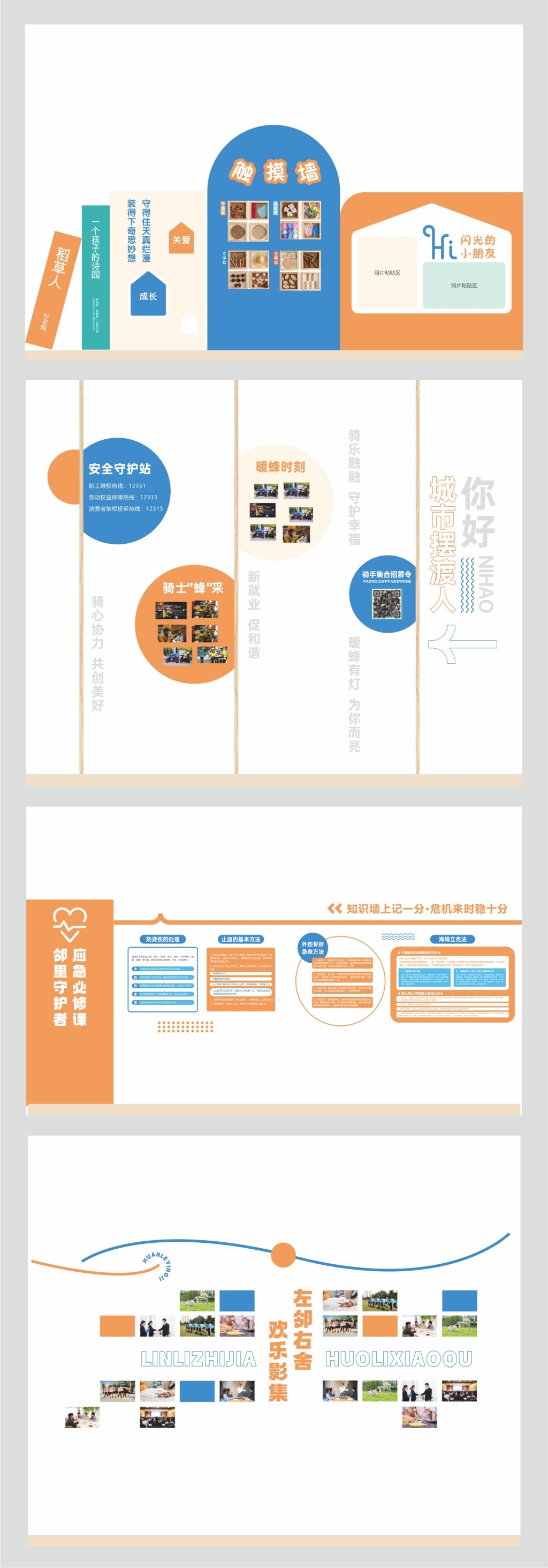 社区基层治理友好邻里安全守护站文化墙