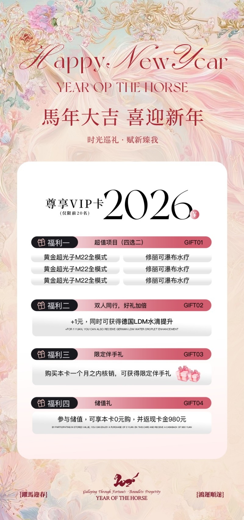 美业医美VIP充值卡项海报易拉宝