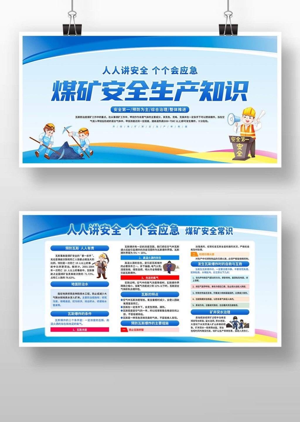 煤矿安全知识宣传栏展板预防瓦斯知识