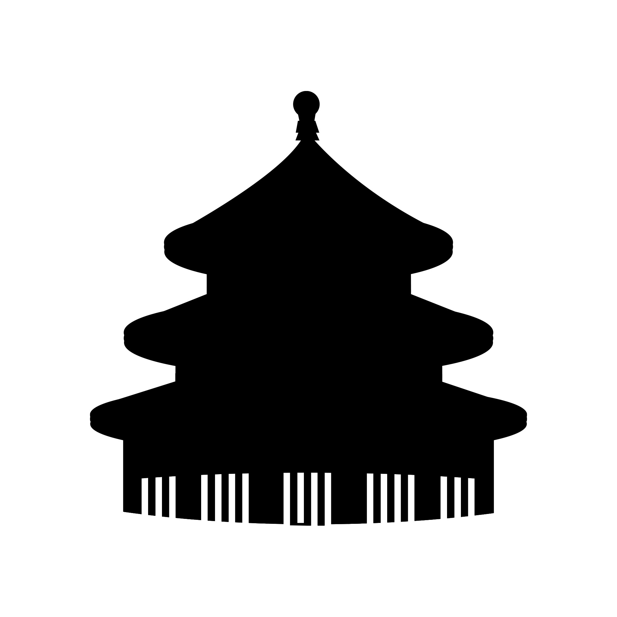 天坛剪影线稿免抠矢量素材