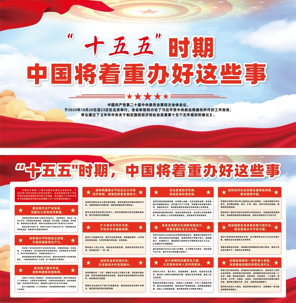 十五五时期中国将着重办好这些事党建展板