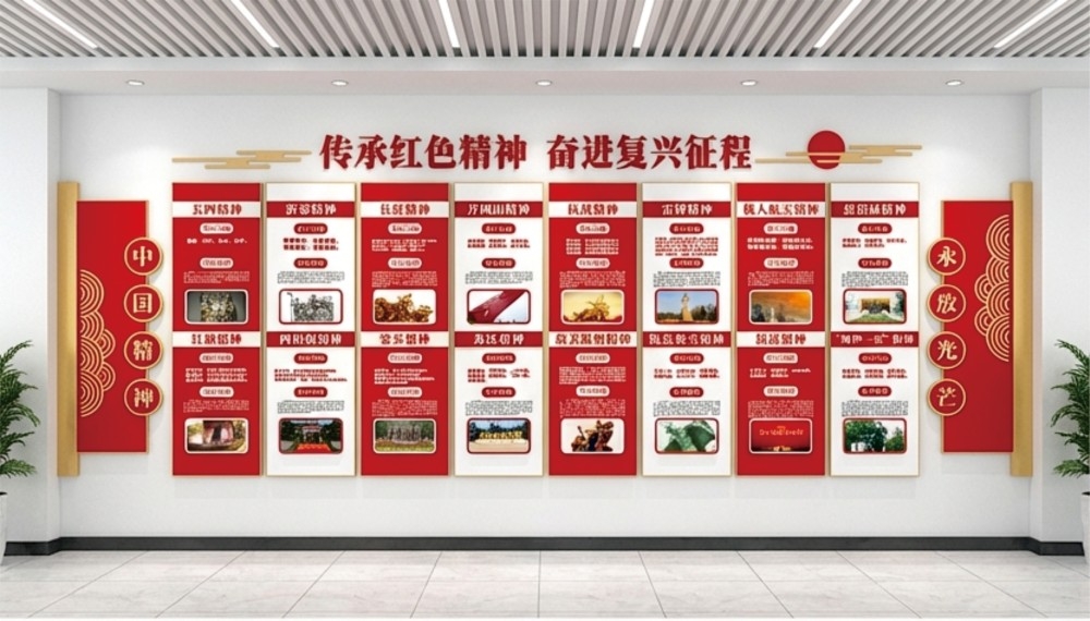中国精神文化墙模板设计