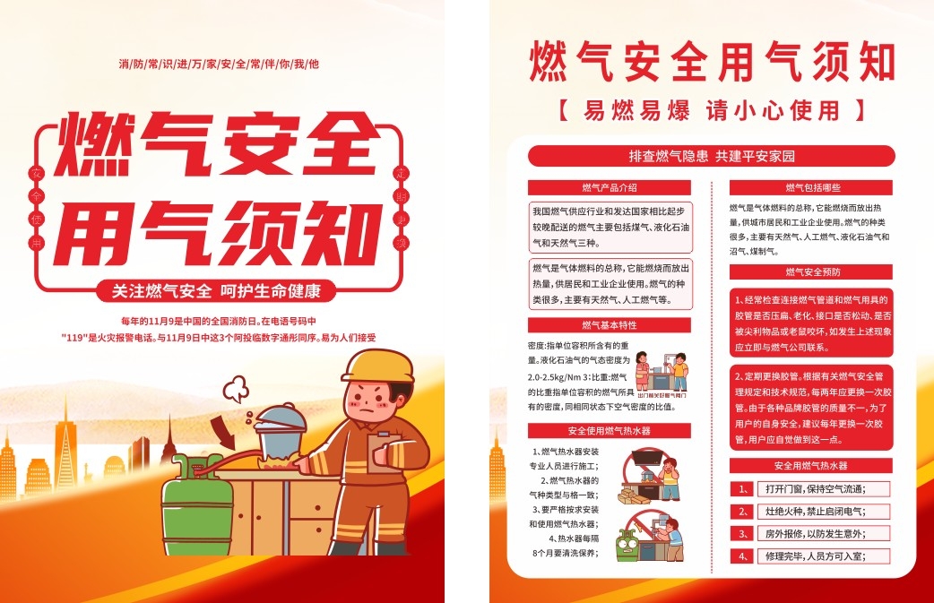 燃气使用安全知识宣传单页DM单页